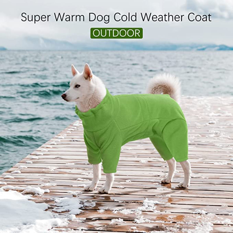 Dog Winter Coat Soft Fleece Pullover Pajamas, Pet Outfit Clothes-Paw Print Pad