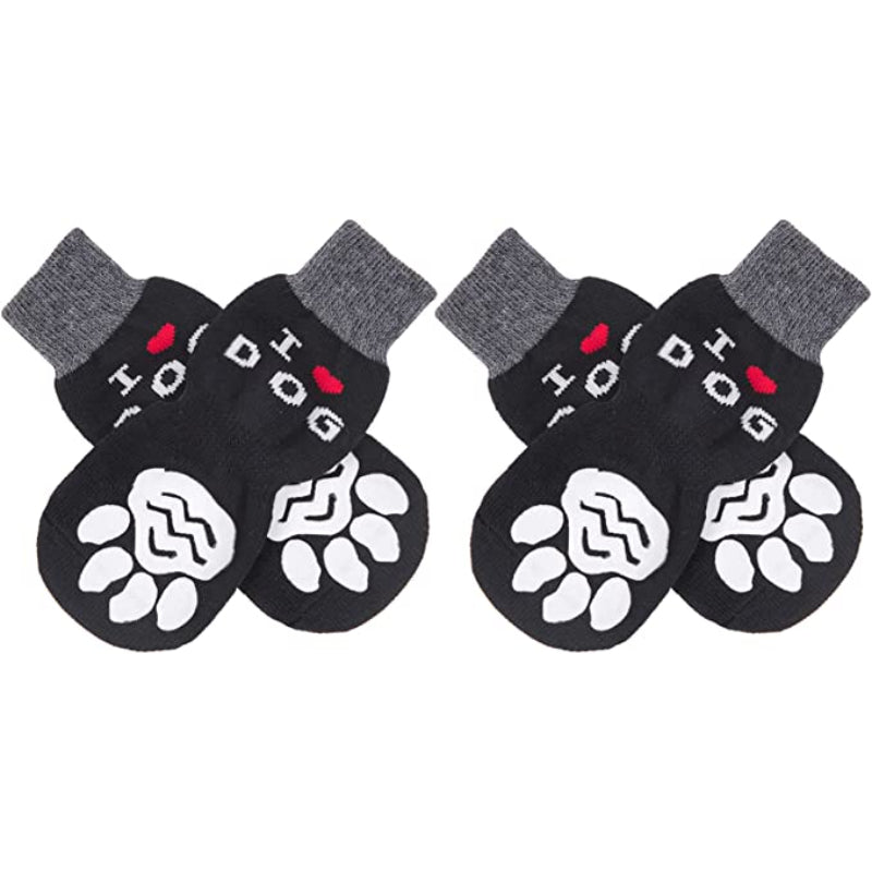 Double Side Anti-Slip Dog Socks Adjustable Pet Paw Protector-Paw Print Pad