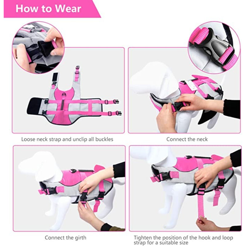 Dog Life Jacket Swimsuit For Pool Floatation Vest For Dogs-Paw Print Pad