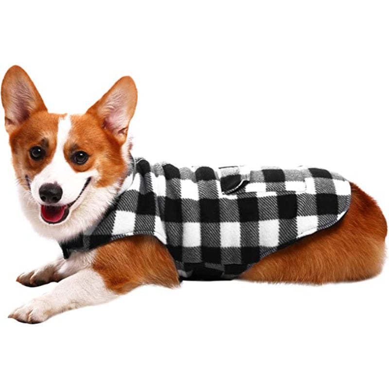 Dog Winter Coat, Dog Fleece Jacket Plaid Reversible Dog Vest Waterproof Windproof Cold Weather Dog Clothes Pet Apparel For Dogs-Paw Print Pad