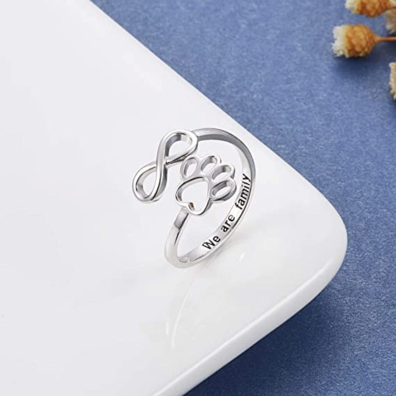 Puppy Paw Print Ring Heart Shaped Jewellery-Paw Print Pad