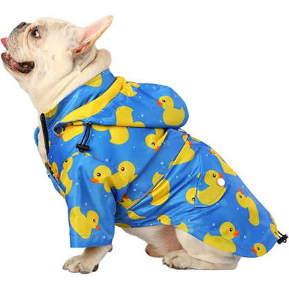 Dog Raincoat Double Layer Zip Rain Jacket With Hood For Small To Large Dogs Yellow - XL-Paw Print Pad