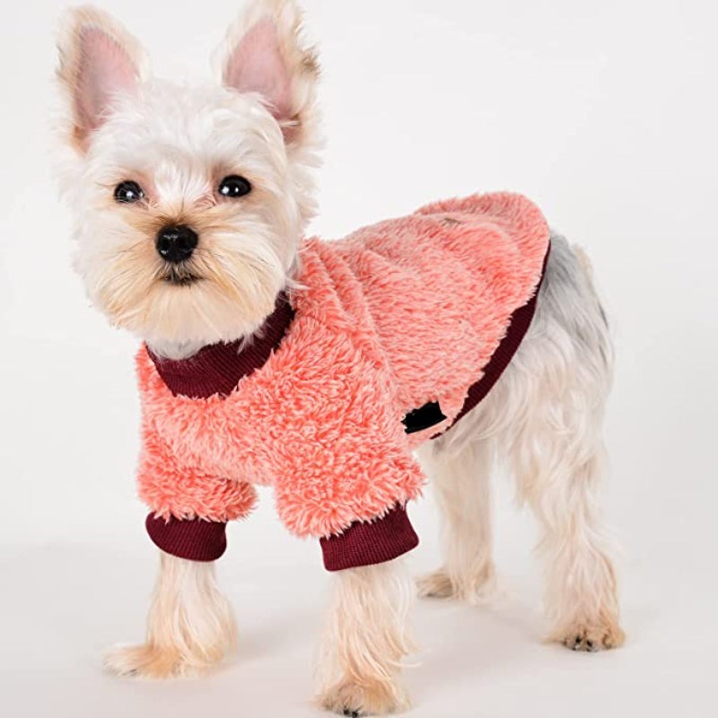 Pet Dog Clothes Dog Sweater Soft Thickening Warm Pup Dogs Shirt Winter Puppy Sweater-Paw Print Pad