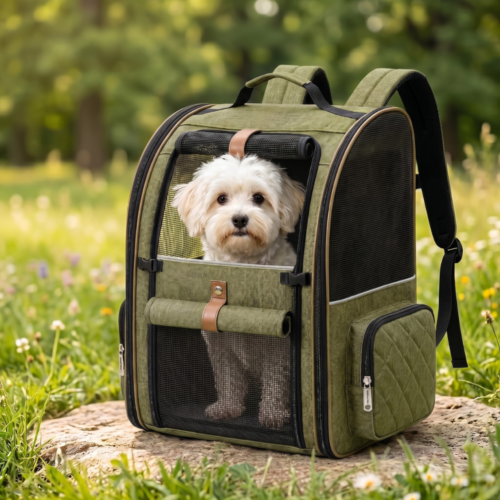 Expandable Pet Carrier Backpack With Sun Shade For Cats And Dogs