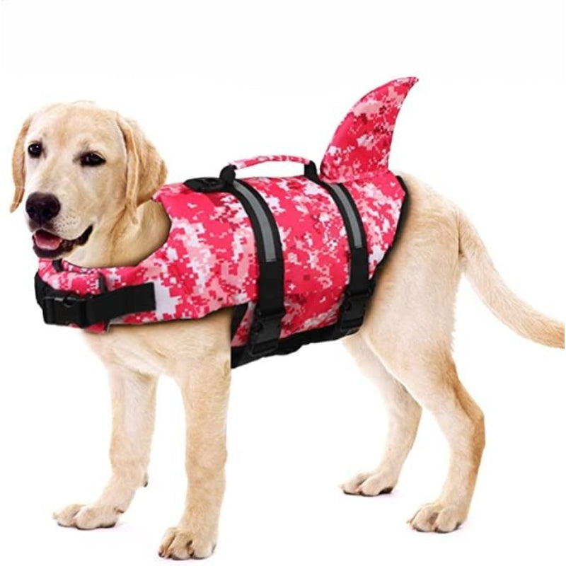 Dog Life Preserver For Swimming With High Buoyancy And Lift Handle-Paw Print Pad