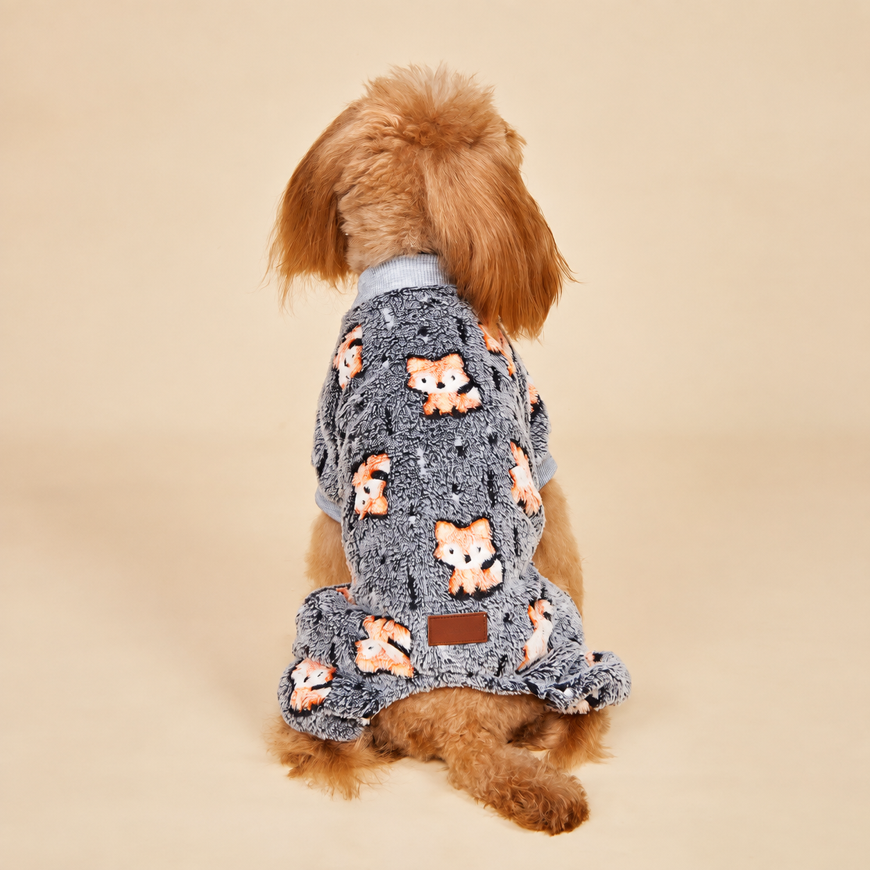 Cartoon Animal Print Dog Jumpsuit For Autumn Winter Pet Wear