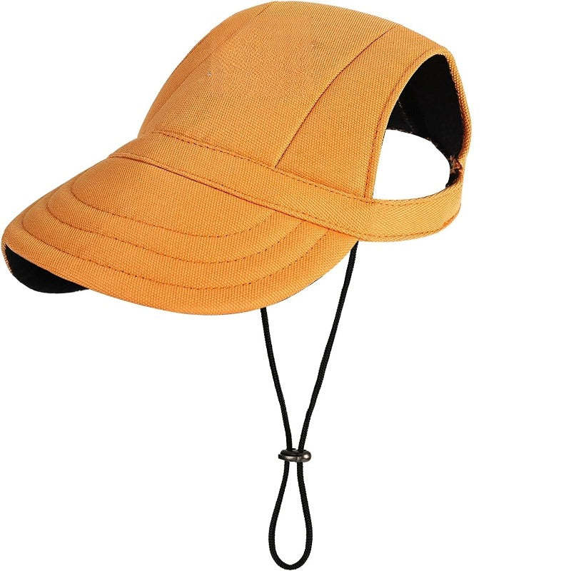 Baseball Dog Hat's With Ear Holes And Adjustable Drawstring-Paw Print Pad