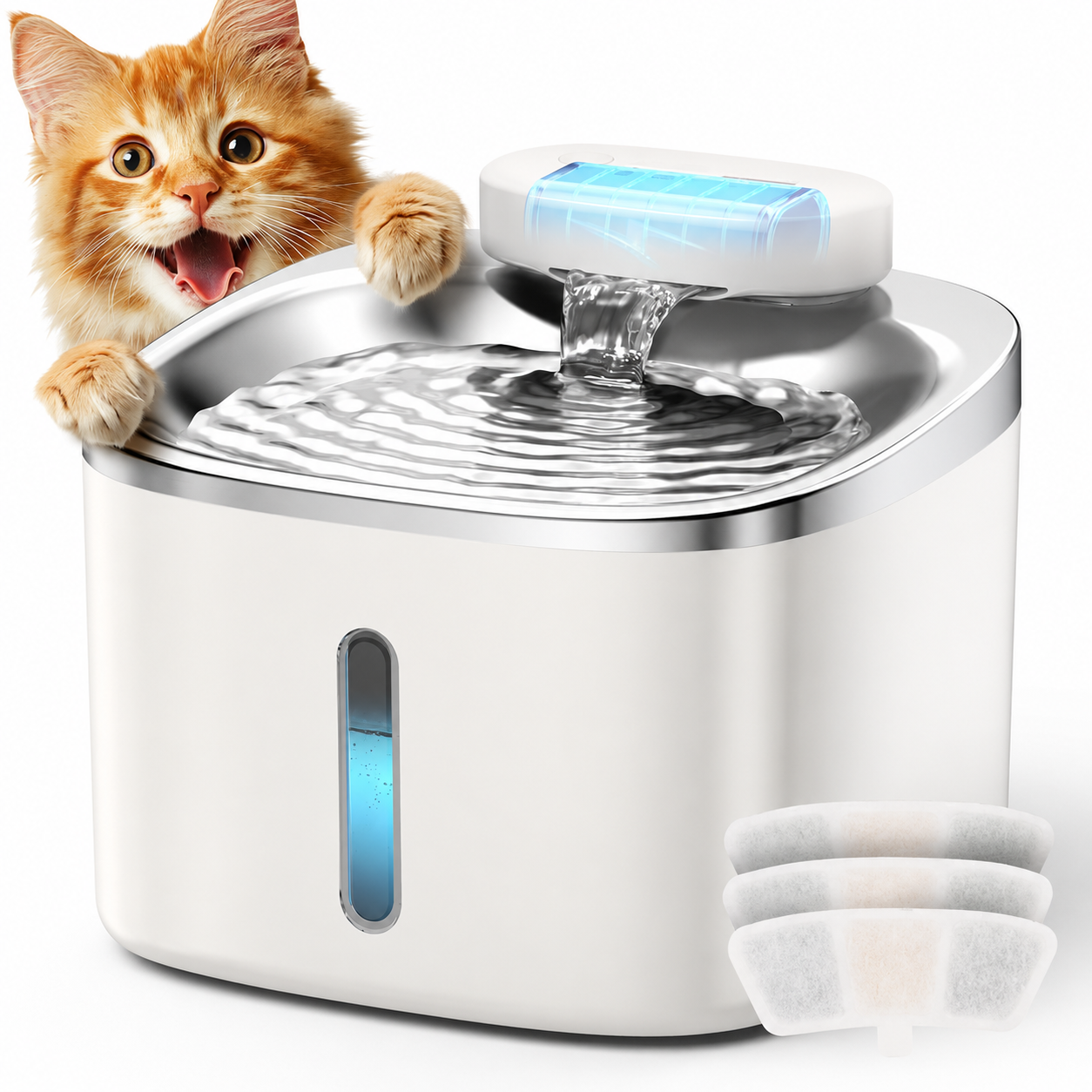 Wireless 118oz Automatic Cat Water Fountain With Motion Sensor And Low Noise