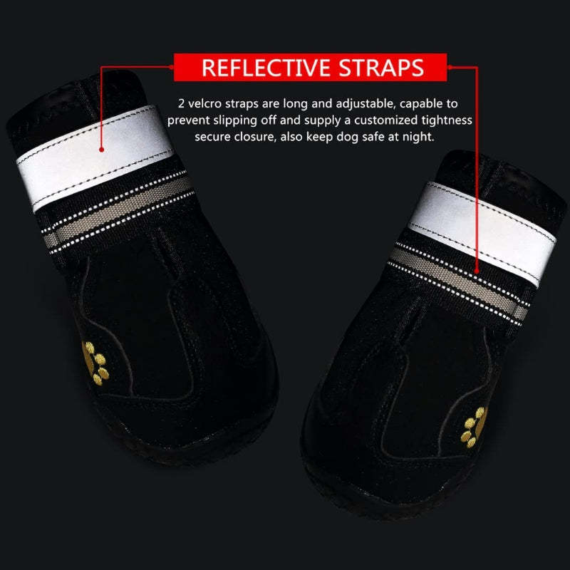 Dog Shoes For Large Dogs For Winter Snowy Day Anti Slip Sole-Paw Print Pad