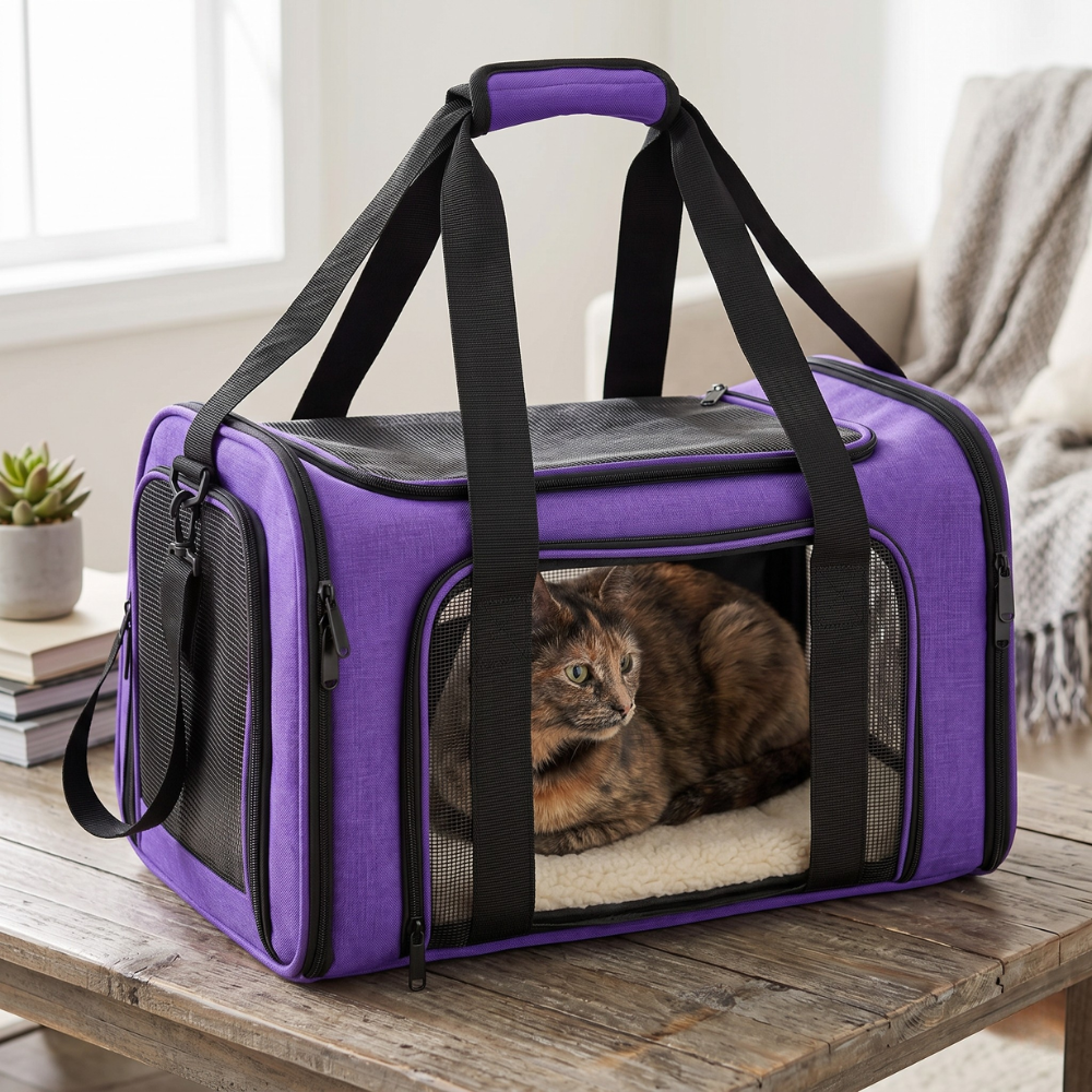 Soft Sided Collapsible Waterproof Travel Carrier For Pets