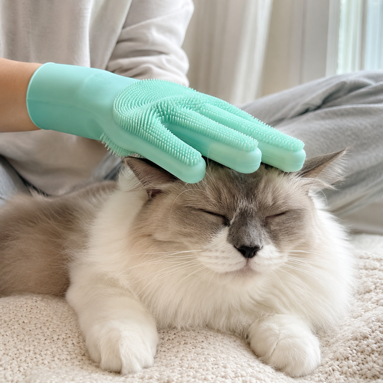 Silicone Pet Grooming Gloves for Bathing Cleaning Use