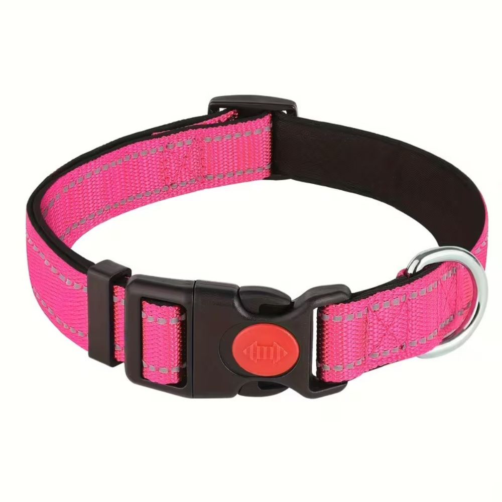 Reflective Adjustable Dog Collar With Buckle