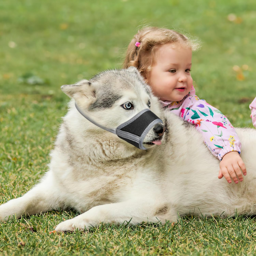 Dog Muzzle Soft Nylon Adjustable Pet Muzzle For Small Medium Large Dogs