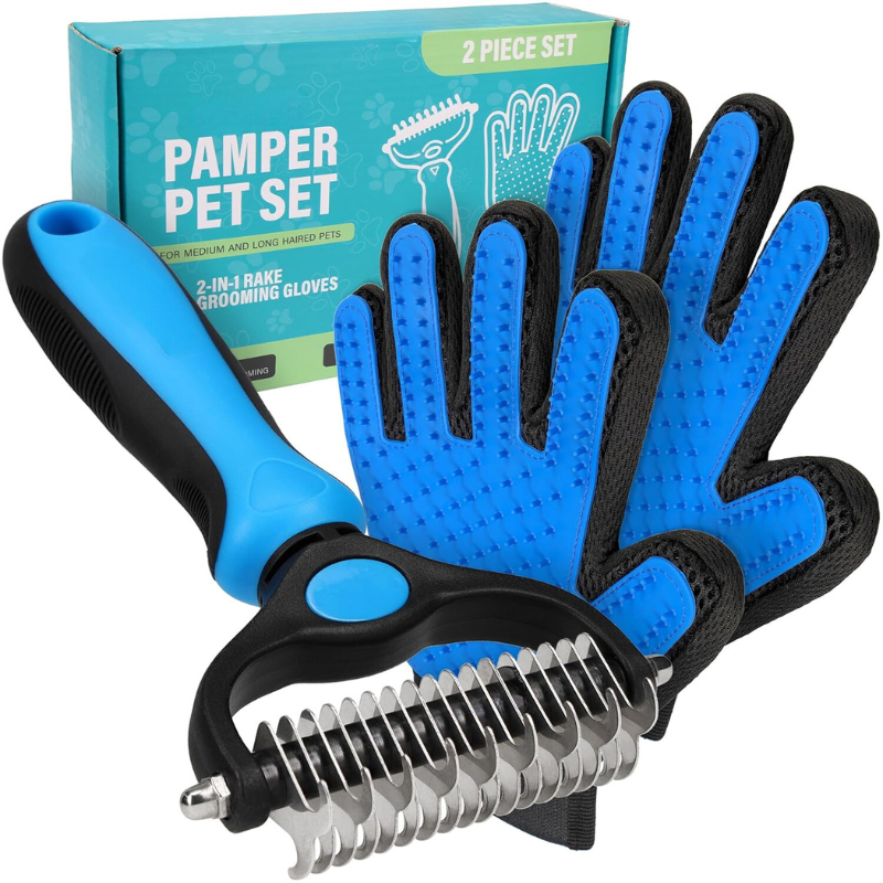 Double Sided Pet Grooming Brush-Paw Print Pad