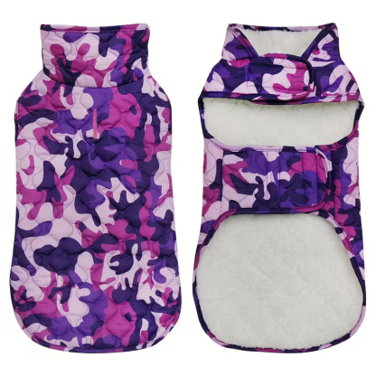 Winter Dog Coat With Plush Lining And Adjustable Straps