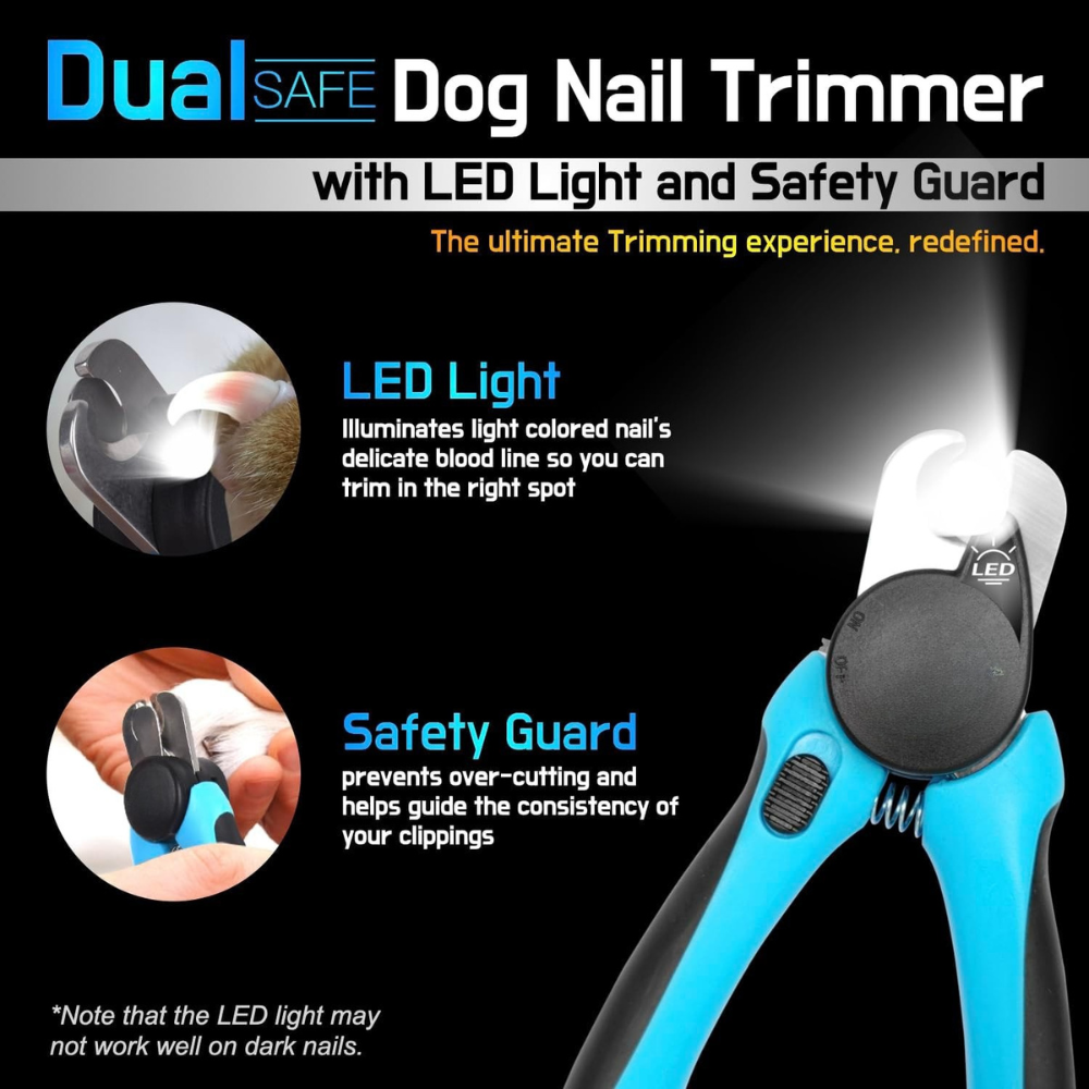 LED Dog Nail Clipper with Light Safe Easy Trimmer Quick Sensor