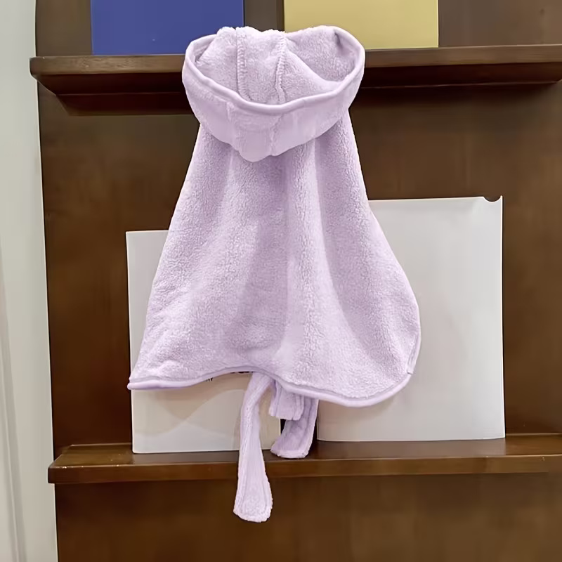Soft Absorbent Quick Dry Pet Bath Towel Robe with Closure