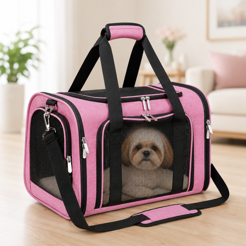 Mesh Travel Soft Sided Cat Dog Pet Carrier Collapsible Pets For Dogs