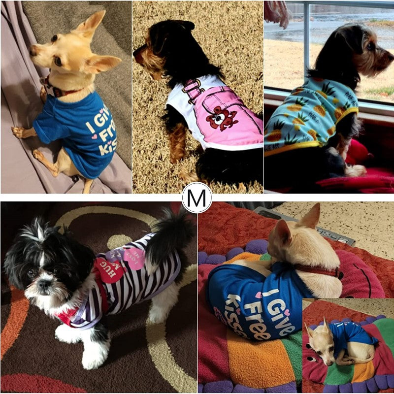 Pet Shirts Printed Puppy Shirts Dog Sweatshirt Dog Clothing Cotton Dog Pullover Soft Shirt for Pet Dog Apparel Christmas New Year-Paw Print Pad