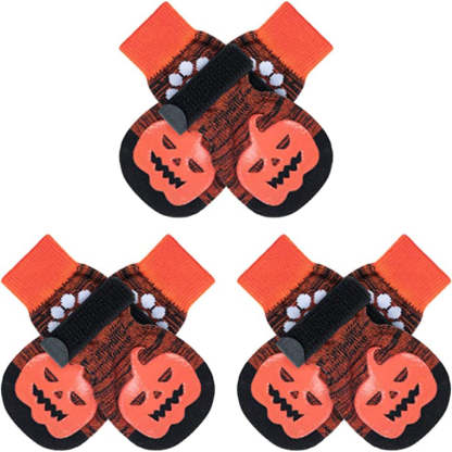 Double Side Anti-Slip Dog Sock With Adjustable Straps-Paw Print Pad