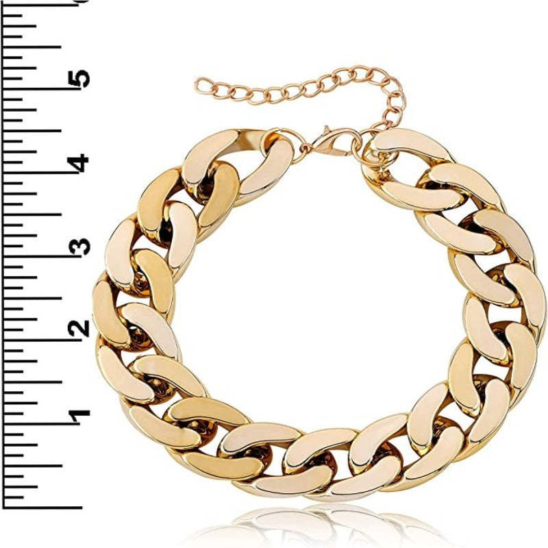 Rose Gold Link Chain Necklace For Dogs-Paw Print Pad