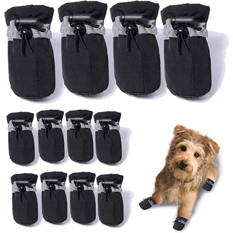 Dog Boots & Paw Protector, Anti-Slip Sole Winter Snow Dog Booties-Paw Print Pad