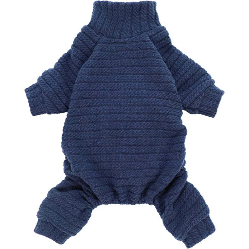 Turtleneck Knitted Dog Sweater Puppy Pajamas Thermal Doggie Winter Clothes Knitwear Pet Coats Cat Apparel Green Small-Paw Print Pad