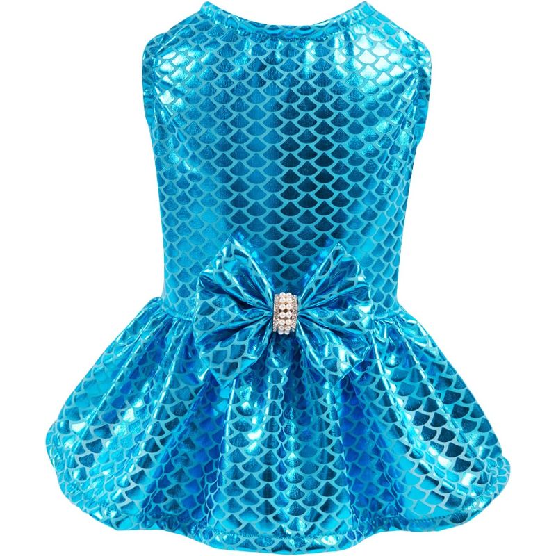 Dog Dresses Bling Mermaid Summer Puppy Clothes For Small Dogs Girl Sequins Skirt-Paw Print Pad