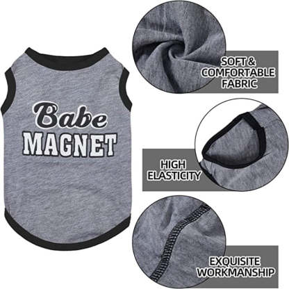 8 Pieces Dog Shirts Printed Clothes With Funny Letters Stylish Outfit