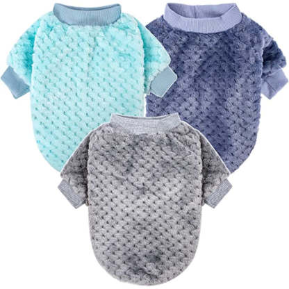 Dog Sweaters for Small Dogs, 3pc Warm Fur Soft Pet Clothes For Puppy-Paw Print Pad