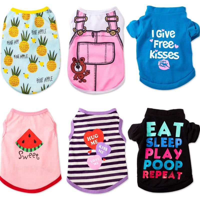 Pet Shirts Printed Puppy Shirts Dog Sweatshirt Dog Clothing Cotton Dog Pullover Soft Shirt for Pet Dog Apparel Christmas New Year-Paw Print Pad