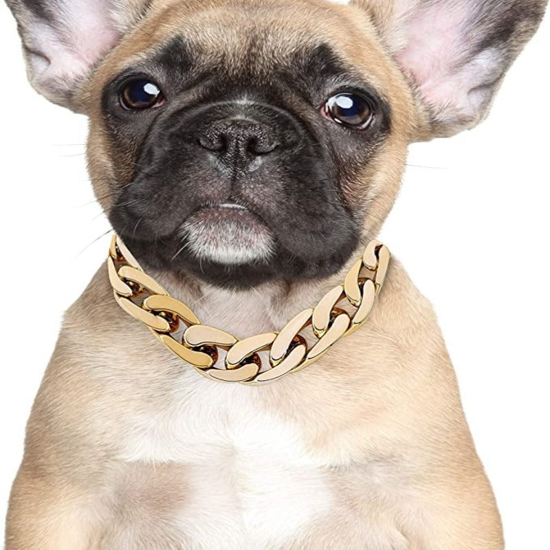 Rose Gold Link Chain Necklace For Dogs-Paw Print Pad