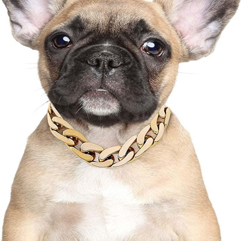 Rose Gold Link Chain Necklace For Dogs-Paw Print Pad