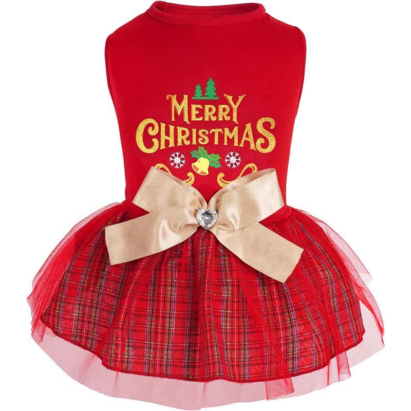 Day Dog Dress Lucky Shamrock Dog Tulle Skirt With Bowtie Holiday Dog Dresses For Small Dogs-Paw Print Pad