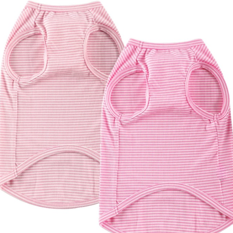 Dog Pink White Shirts, Soft Blank Cotton Tee-Shirt For Boy Girl Dogs, Plain Large Bulldog Clothes-Paw Print Pad