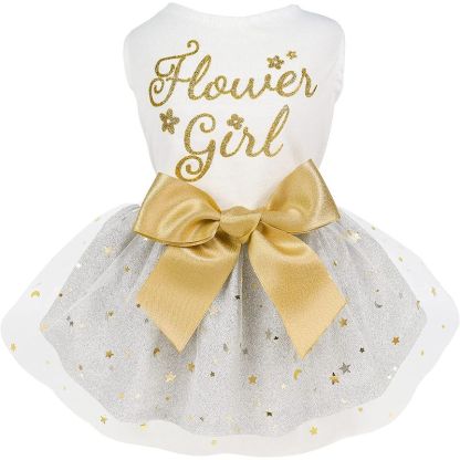 Birthday Girl Dog Tulle Dress, Dog Clothes for Small Dogs Girl, Cat Apparel, Pink, Small-Paw Print Pad