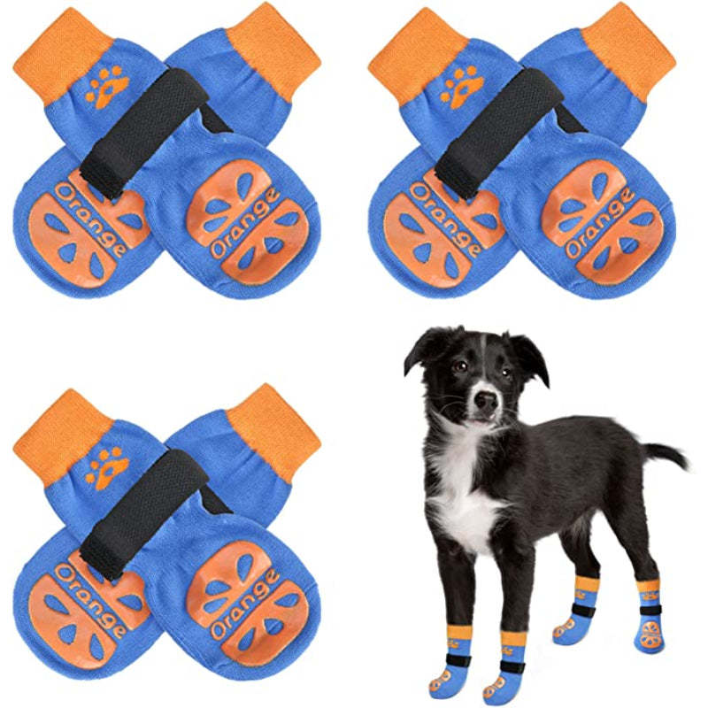 Anti Slip Paw Protectors Socks With Elastic Adjustable-Paw Print Pad