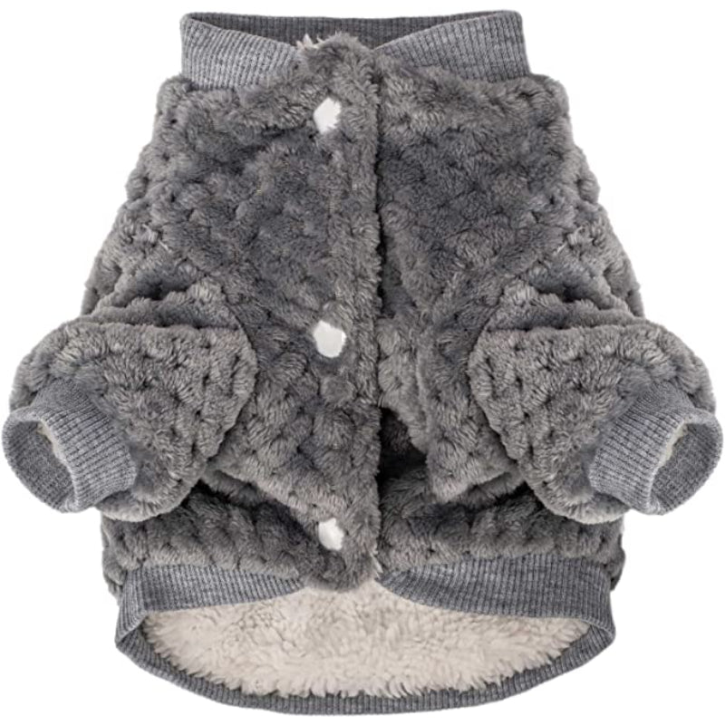 Dog Sweater, Warm Fur Soft Pet Clothes Vest Coat For Winter Christmas-Paw Print Pad