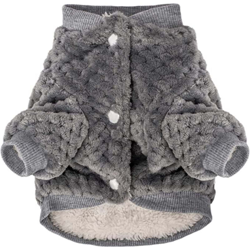 Dog Sweater, Warm Fur Soft Pet Clothes Vest Coat For Winter Christmas-Paw Print Pad