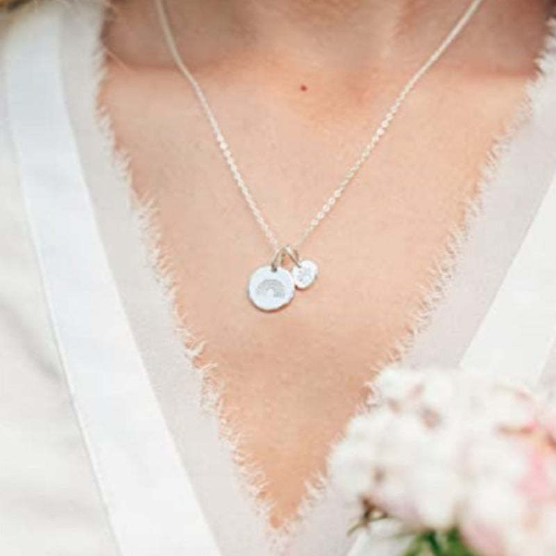 Rainbow Bridge Pet Memorial Necklace-Paw Print Pad