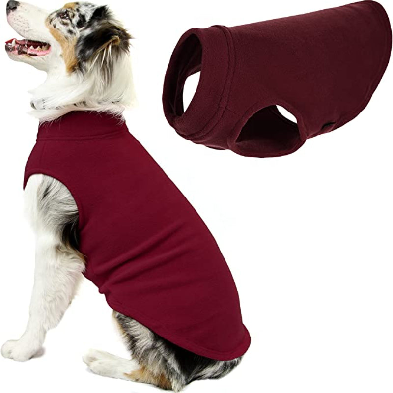 Stretch Fleece Vest Dog Sweater Warm Pullover Fleece Dog Jacket Winter Dog Clothes-Paw Print Pad