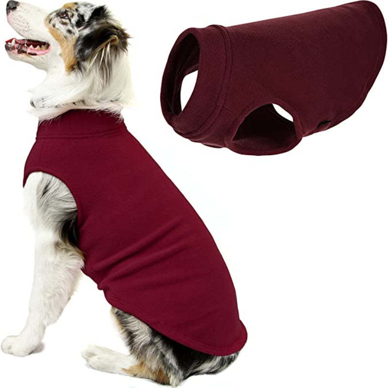 Stretch Fleece Vest Dog Sweater Warm Pullover Fleece Dog Jacket Winter Dog Clothes-Paw Print Pad
