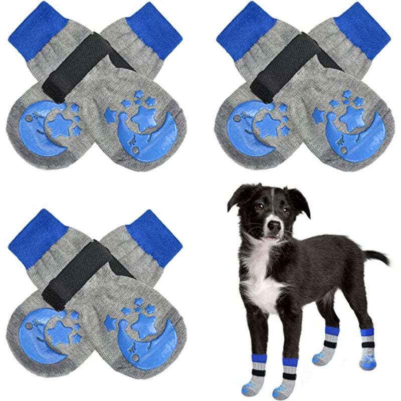 Anti Slip Paw Protectors Socks With Elastic Adjustable-Paw Print Pad