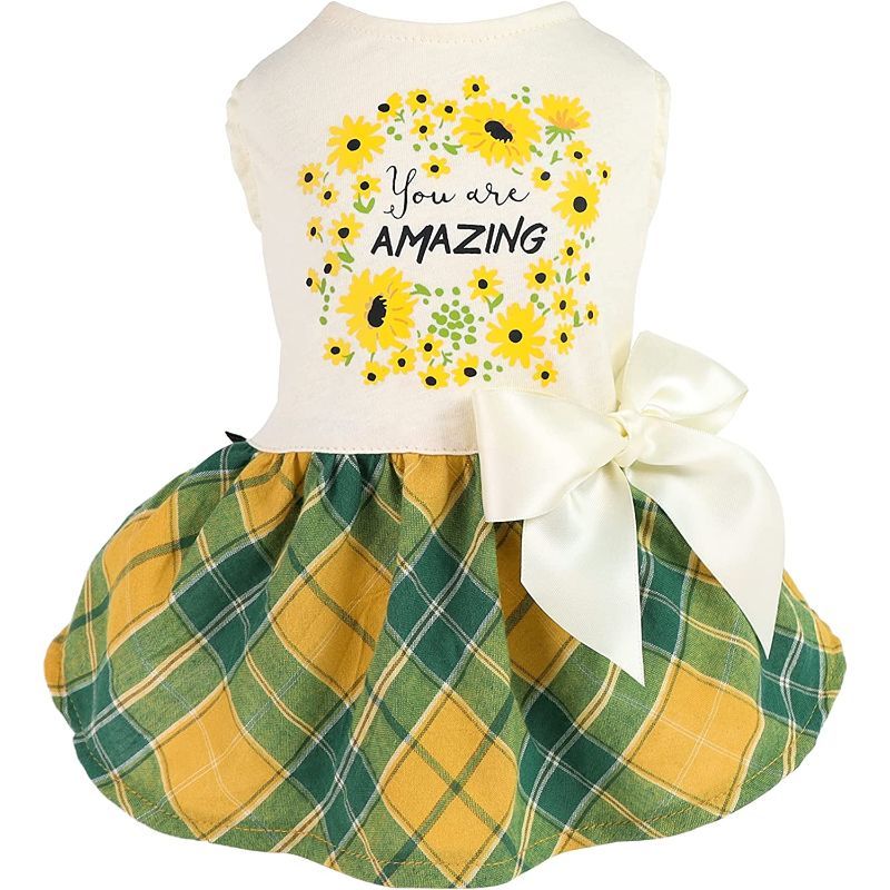 Thanksgiving Sweeter Than Pumpkin Pie Dog Dress One-Piece Outfits-Paw Print Pad