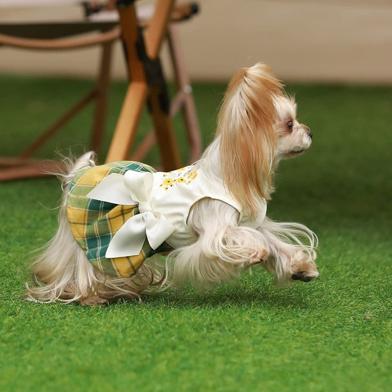 Thanksgiving Sweeter Than Pumpkin Pie Dog Dress One-Piece Outfits-Paw Print Pad