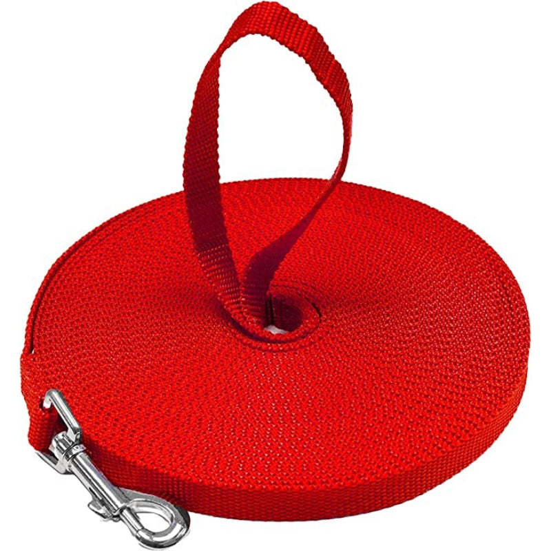 Long Dog Leash - Dog Training Leash - Recall & Obedience Dog Training Tools - Nylon - 50 ft-Paw Print Pad