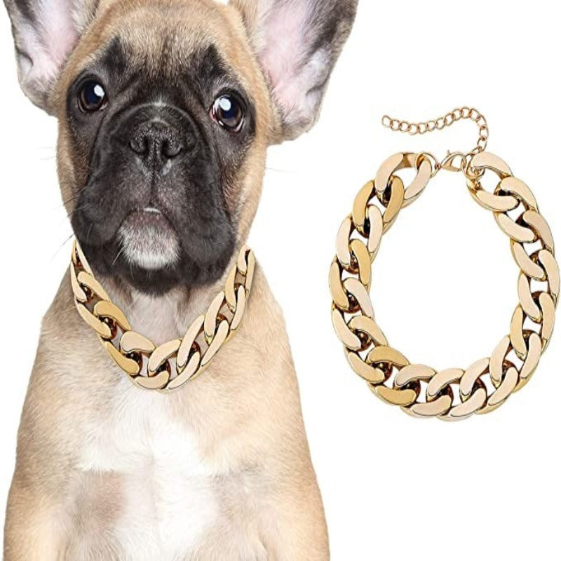 Rose Gold Link Chain Necklace For Dogs-Paw Print Pad