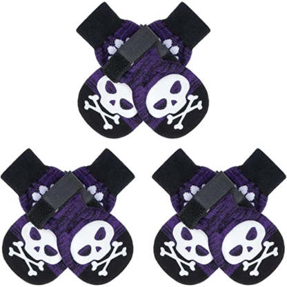 Double Side Anti-Slip Dog Socks With Adjustable Strap Strong Grips-Paw Print Pad