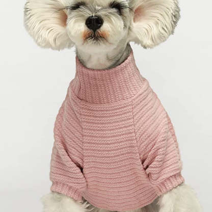 Turtleneck Knitted Dog Sweater Puppy Pajamas Thermal Doggie Winter Clothes Knitwear Pet Coats Cat Apparel Green Small-Paw Print Pad