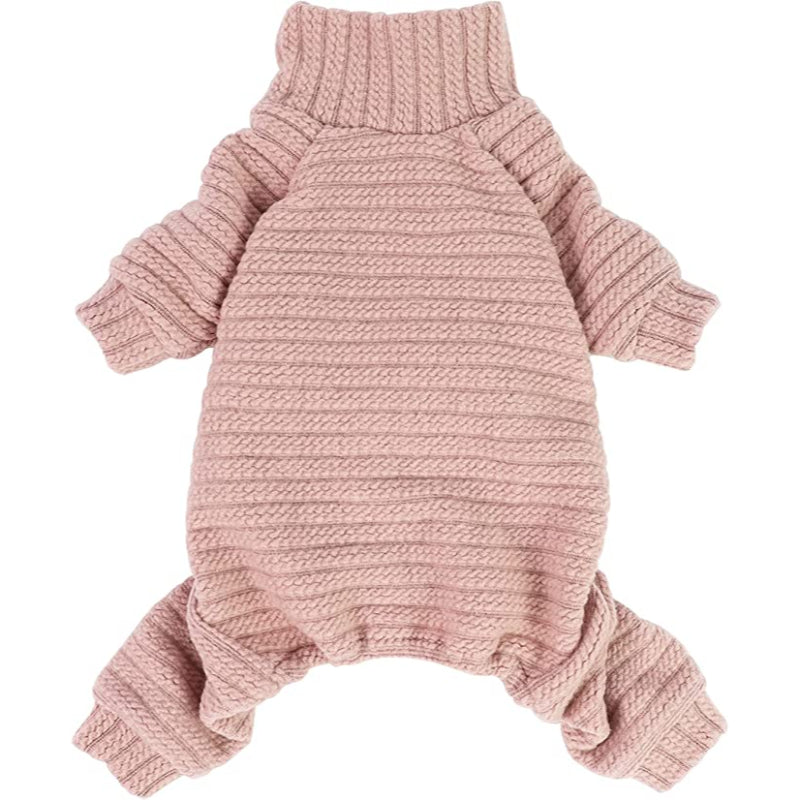 Turtleneck Knitted Dog Sweater Puppy Pajamas Thermal Doggie Winter Clothes Knitwear Pet Coats Cat Apparel Green Small-Paw Print Pad